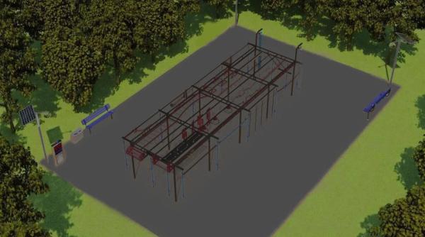 Daugiafunkcinė ekstremalaus bėgimo treniruočių aikštelė su beviele paslaugų stotele  nuotrauka